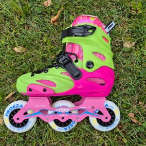 Patin MX Pink Green 3 ruedas de 80 mm.  talla 33 al 36